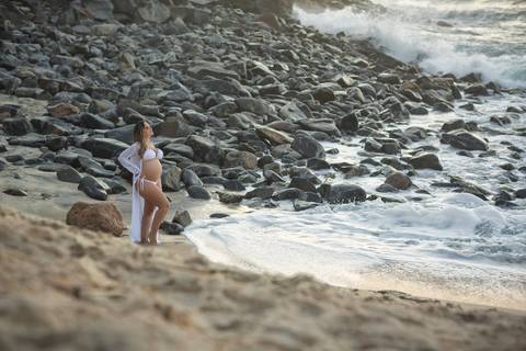 Ensaio de gestante na prainha RJ'