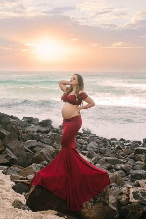 ensaio gestacional externo em praia RJ'