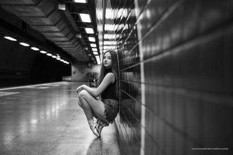 Fotos no metrô em São Paulo '