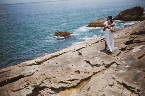 Ensaio pré-wedding no mar'