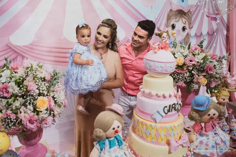 Bolo de festa 1 ano tema circo '