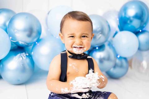 Smash the Cake Realeza Azul - Vanessa Durazzo Fotógrafa de Newborn, Gestante e Crianças'