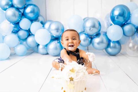 Smash the Cake Realeza Azul - Vanessa Durazzo Fotógrafa de Newborn, Gestante e Crianças'