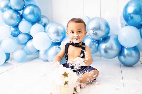 Smash the Cake Realeza Azul - Vanessa Durazzo Fotógrafa de Newborn, Gestante e Crianças'