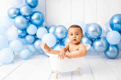 Smash the Cake Realeza Azul - Vanessa Durazzo Fotógrafa de Newborn, Gestante e Crianças'