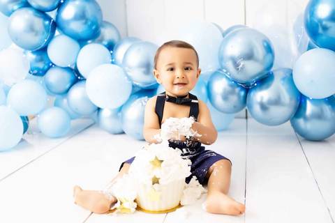 Smash the Cake Realeza Azul - Vanessa Durazzo Fotógrafa de Newborn, Gestante e Crianças'