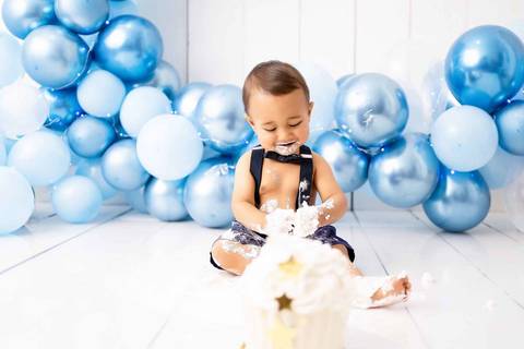 Smash the Cake Realeza Azul - Vanessa Durazzo Fotógrafa de Newborn, Gestante e Crianças'