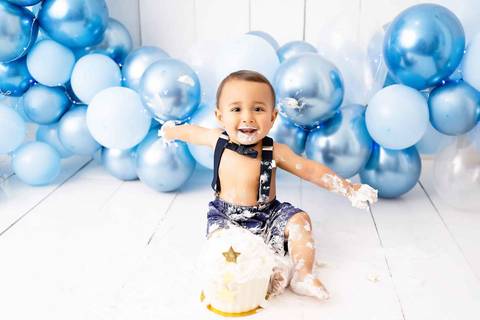 Smash the Cake Realeza Azul - Vanessa Durazzo Fotógrafa de Newborn, Gestante e Crianças'