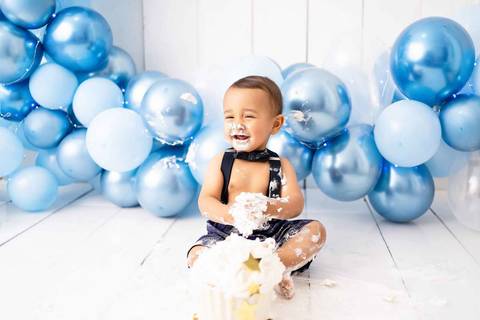 Smash the Cake Realeza Azul - Vanessa Durazzo Fotógrafa de Newborn, Gestante e Crianças'