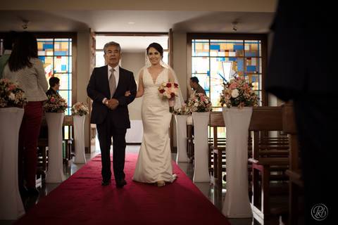 Fotografia de bodas La Paz Bolivia, ceremonia catolica, catedral castrense'