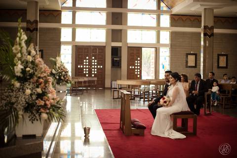 Fotografia de bodas La Paz Bolivia, ceremonia catolica, catedral castrense'