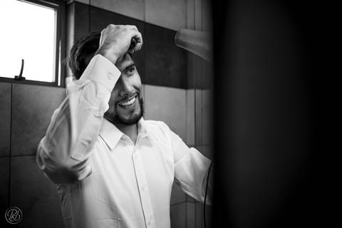 Boda en jardin, La  Paz, Bolivia, Rio preparacion novio'