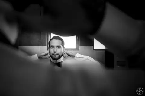 Boda en jardin, La  Paz, Bolivia, Rio preparacion novio'