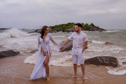 ensaio fotografico na praia de vila velha - ilha das sereias - praia da costa'