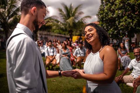 Troca das Alianças - Fotografia de Casamento externo - Vitória ES'