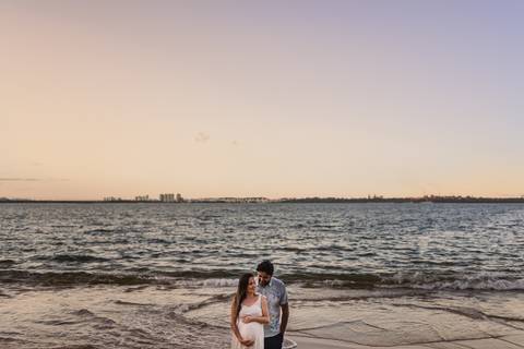ensaio fotografico gestante praia - ilha do frade - vitoria - es'