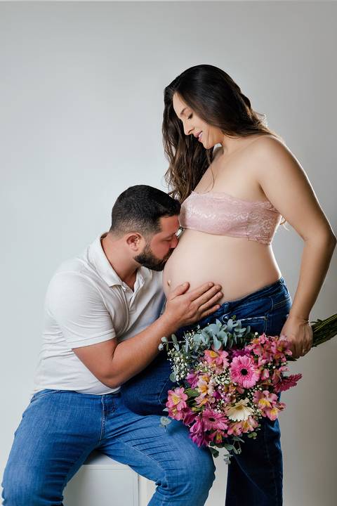 Ensaio gestante estúdio - Leh fotógrafa'