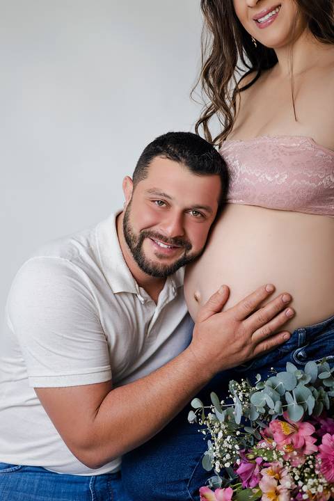 Ensaio gestante estúdio - Leh fotógrafa'