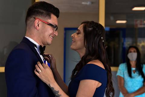 primeiro sorriso de casados, casamento durante a pandemia, casamento 2020, de mascaras'