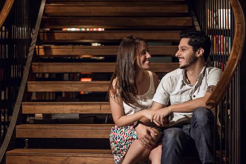 pre wedding carol e rafa livraria da travessa ribeirão shopping ribeirão preto sp'