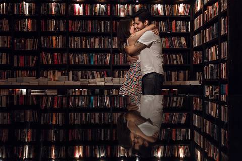 pre wedding carol e rafa livraria da travessa ribeirão shopping ribeirão preto sp'