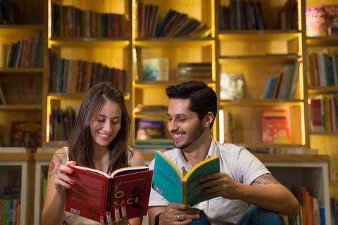 pre wedding carol e rafa livraria da travessa ribeirão shopping ribeirão preto sp'