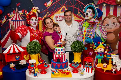 Retrato de Aniversario Infantil - Palhaços'