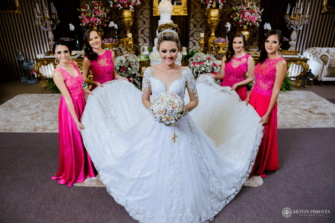 foto com madrinhas adultas'