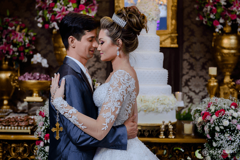 fotos noivos na festa'