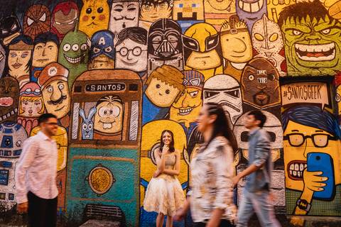 Fotos de Família no centro de Santos'