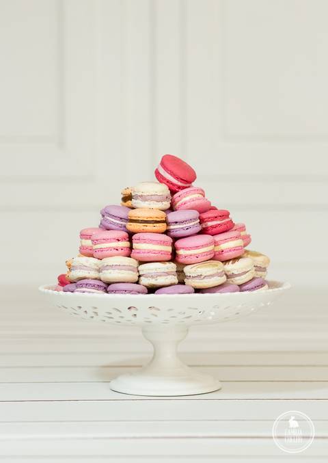 Macarons franceses, diversos sabores. '
