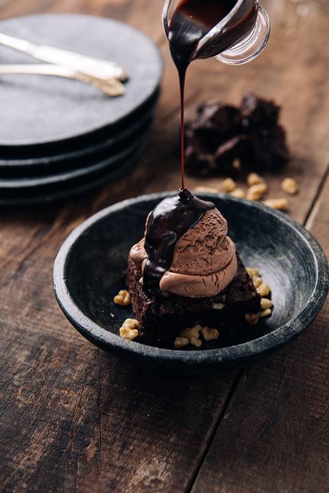 Fotos de sorvete com calda '