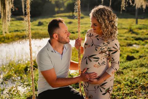 sessão de fotos no balanço'