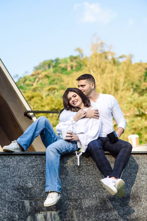 Ensaio pré-wedding aconchegante'