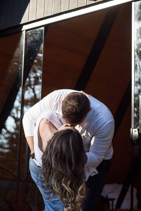 Fotos românticas na cabana'