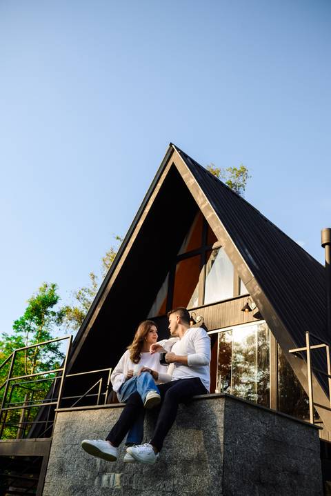 Paisagem natural da varanda da cabana'