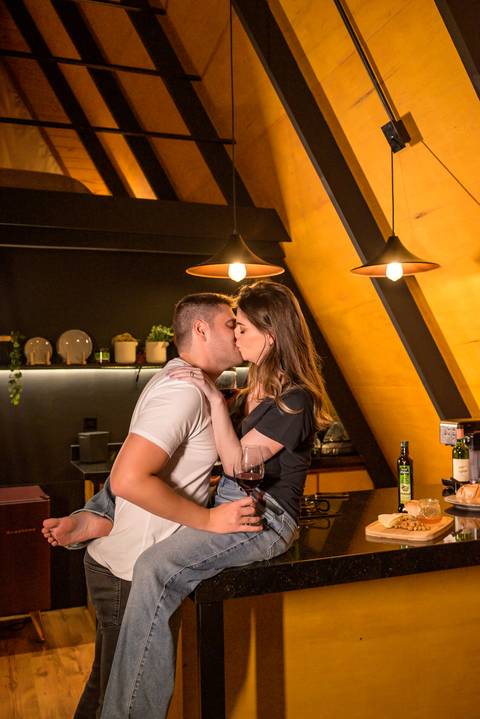 Cabana com vinho Na serra '