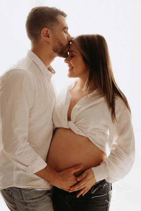 Foto grávida com marido'