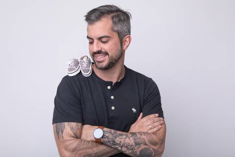 Partivipação do pai no ensaio gestante em Brasília'