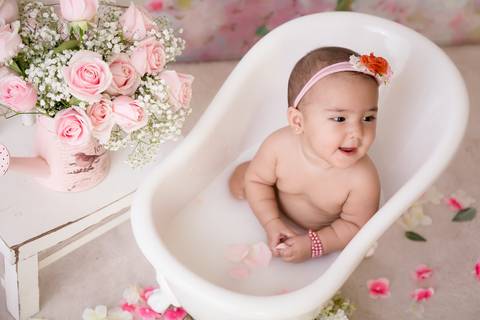banheira vitoriana bebe, banho de leite, bebe de 7 meses, Gabi Aine Fotografia'