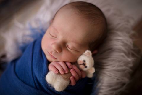 bebe newborn com ursinho, ensaio newborn em Brasilia no estúdio em Brasilia DF'