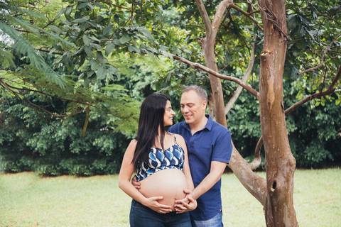 Jardim em casa ensaio gestante Brasilia DF'