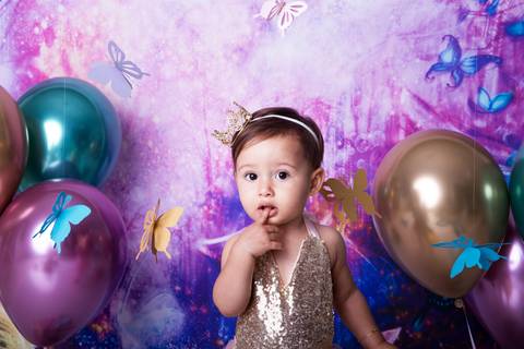 bebe 12 meses, tema jardim no seu ensaio smash the cake'