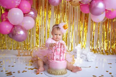 Cake Smash, ensaio com bolo Brasilia, Smash the Cake princesa'