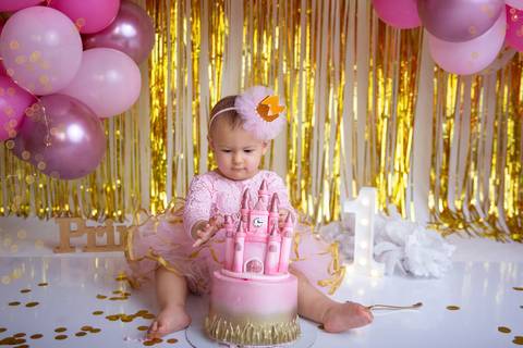 Princesa smash the cake rosa, Brasilia, Gabi Aine'