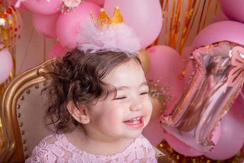 Smash the cake princesa Rosa e Dourado Brasília DF'