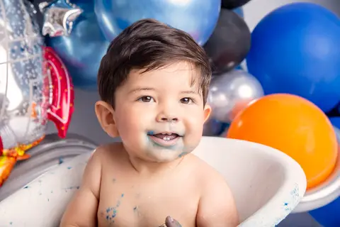 sorrido na hora do banho primeiro ano Smash Tje Cake Brasilia DF'