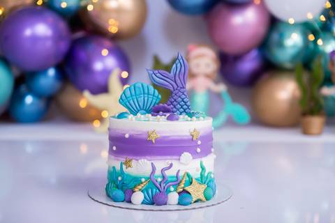 Smash The Cake tema Sereia Brasilia DF, Gabi Aine'