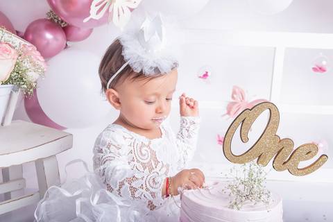 Tema Jardim, ensaio com bolo, primeiro ano, smash the cake, Brasília DF'