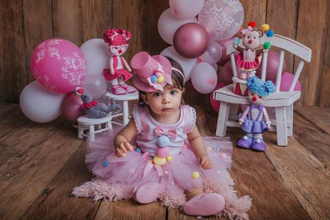 Circo rosa rustico bebe menina 13 meses Brasilia DF'